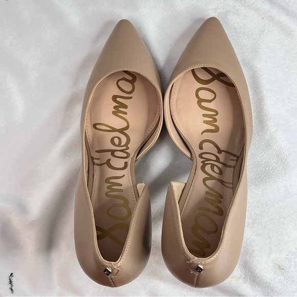 SAM EDLEMAN HENSEN HALF D'ORSAY DRESS HIGH HEEL IN NUDE Sz 8 EUC - Picture 9 of 12